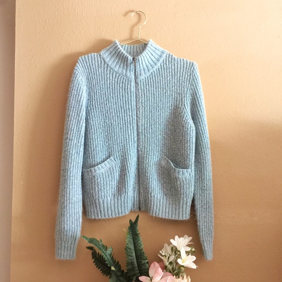 Chelsea & Violet Sweaters - Chelsea & Violet chunky soft blue knit sweater